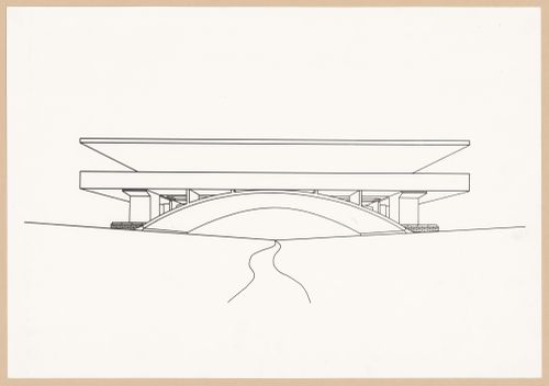 Perspective drawing for Casa sobre el arroyo, Mar del Plata, Argentina