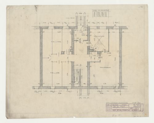 Basement plan for type BO housing units, Hellerhof Housing Estate, Frankfurt am Main, Germany