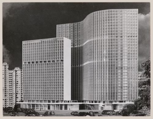 Photomontage of model for Copan Building, São Paulo, Brazil
