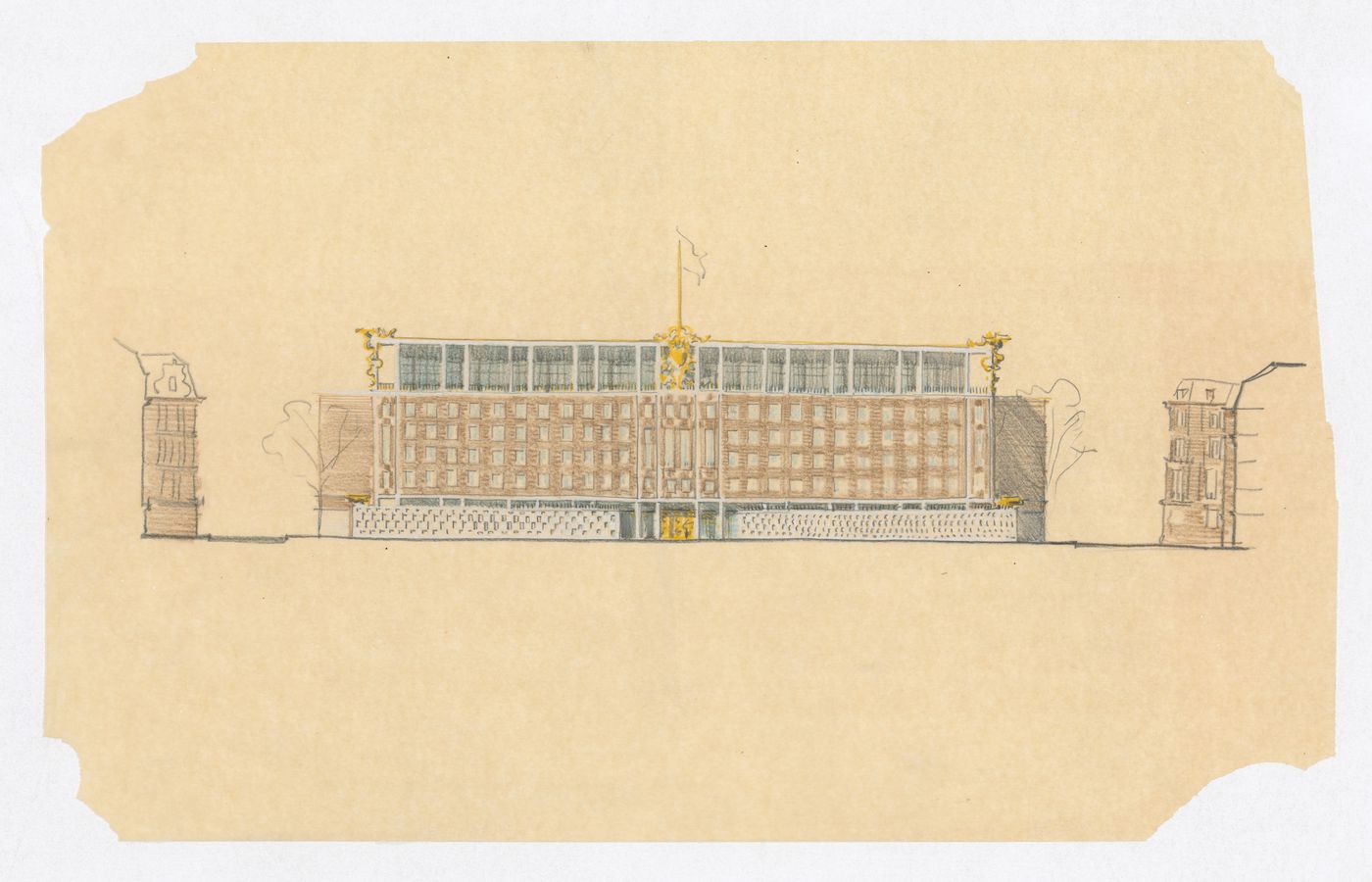 Façade elevation, United States Chancellery Building, London, England