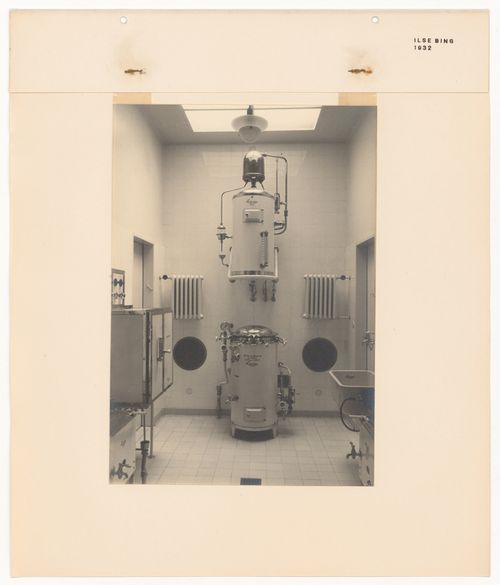 View of a sterilisation room in the Rothschildsches Krankenhaus [hospital] showing an autoclave, Frankfurt am Main, Germany