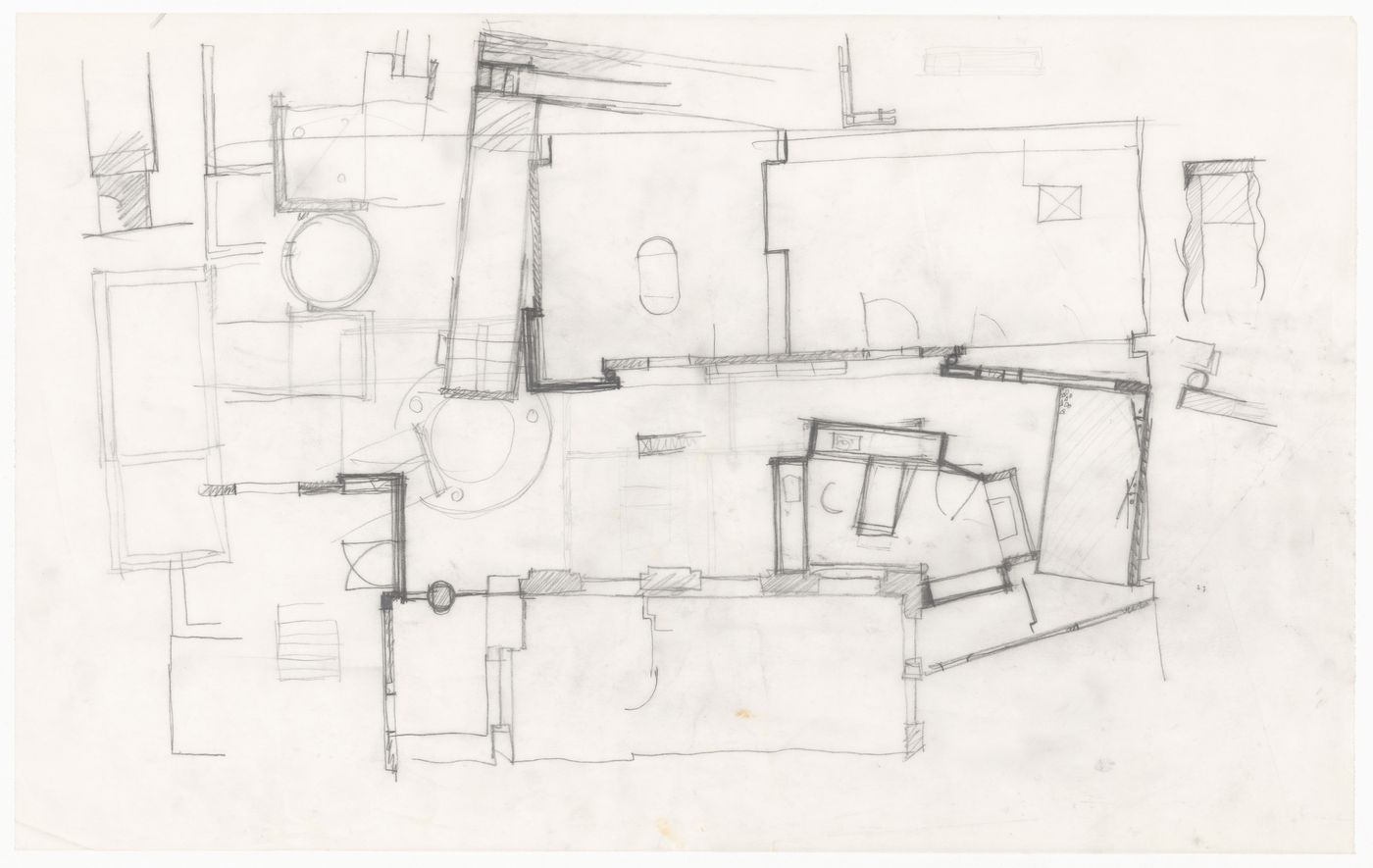 Floor plan sketch for Studio Insinga, Italy