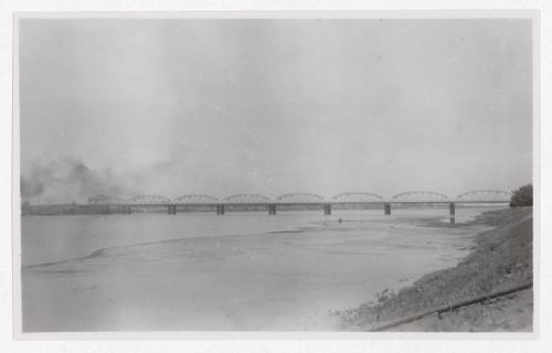 Landscape view of the Blue Nile Road and Railway Bridge, Khartoum, Sudan