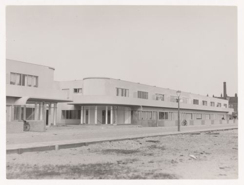 Exterior view of industrial row houses, Hoek van Holland, Netherlands
