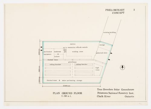Projet de pépinière à chauffage solaire actif et passif pour le Petawawa National Forestry Institute, Chalk River, Ontario, Canada
