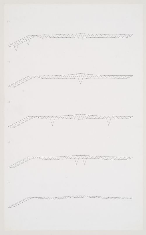 Space frame sections (X1-X5), Odawara Municipal Sports Complex, Odawara, Kanagawa, Japan