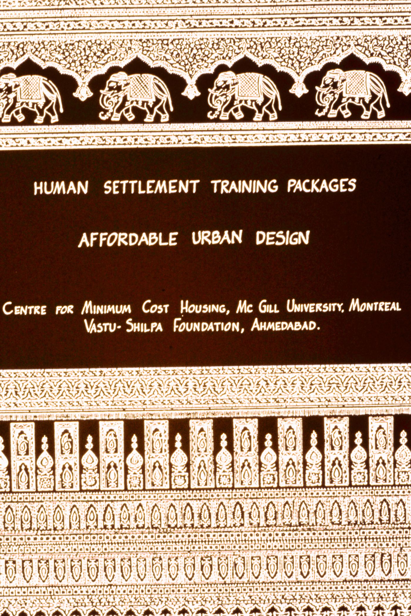 Title slide for "Package 2: Affordable Urban Design" for the Human Settlement Training Packages