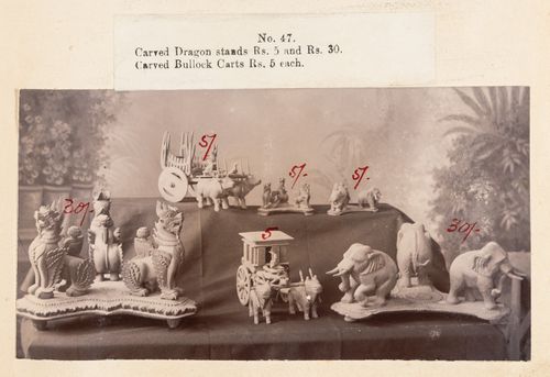 View of statues, F. Beato Limited, C Road, Mandalay, Burma (now Myanmar)