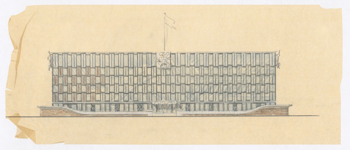 Façade elevation, United States Chancellery Building, London, England