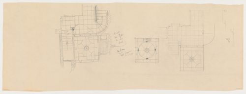 Plans for tile flooring and sectional details for the penthouse for Olveh mixed-use development, Rotterdam, Netherlands