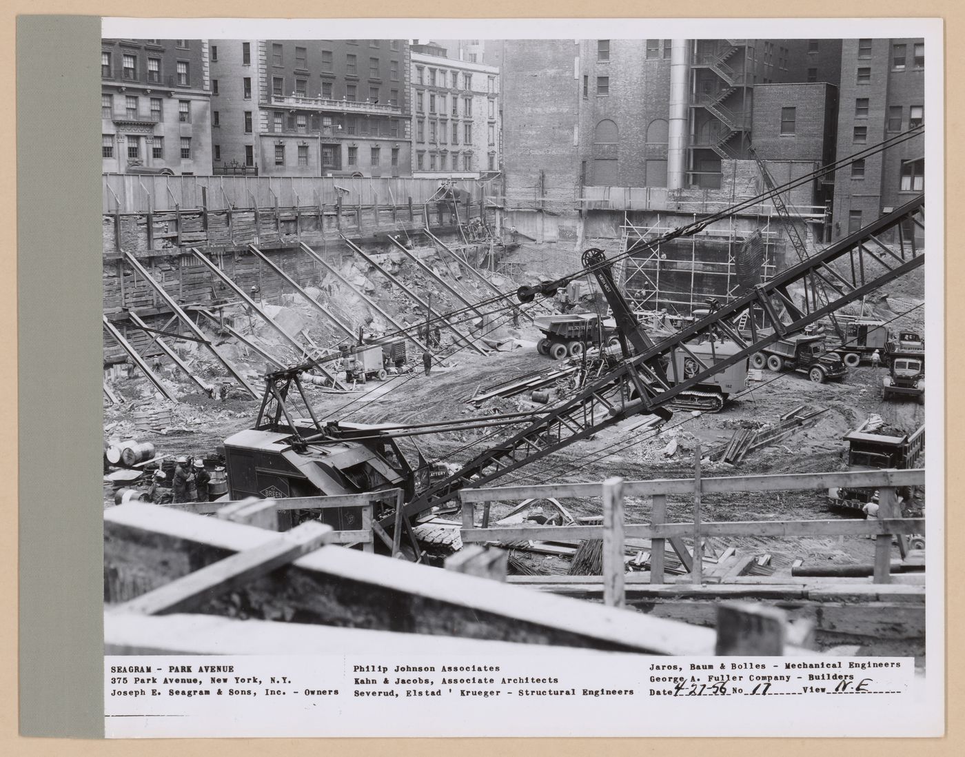Seagram building under construction, 375 Park avenue, New York, N.Y., north-east view