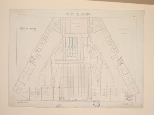 Student engineering drawing: Competition drawing for a tramway depot
