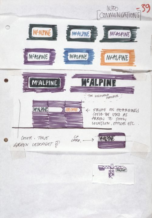 McAppy: designs for signage (slide of a drawing)