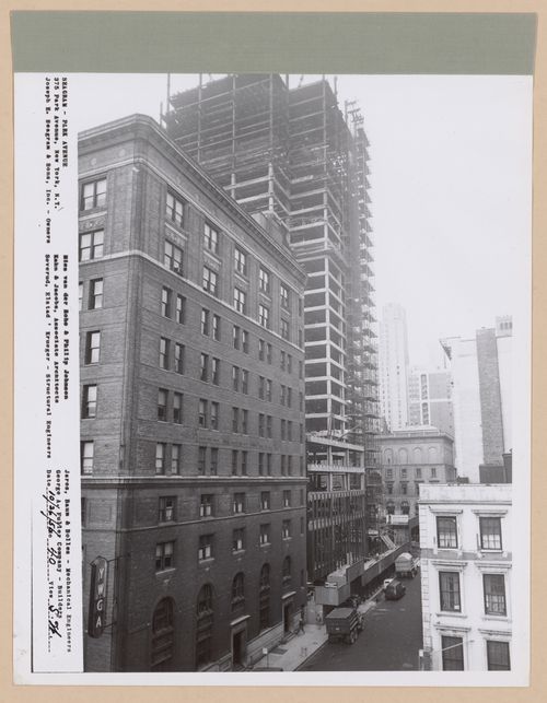 Seagram building under construction, 375 Park avenue, New York, N.Y., south-west view