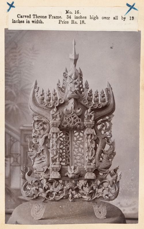 View of a frame, F. Beato Limited, C Road, Mandalay, Burma (now Myanmar)
