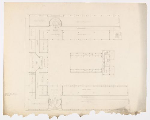 Plan préliminaire du deuxième étage, Annexe au Palais de Justice de Montréal, Montréal, Canada