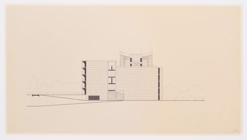 Elevation for the Museum of Knowledge, Sector 1, in Chandigarh, India