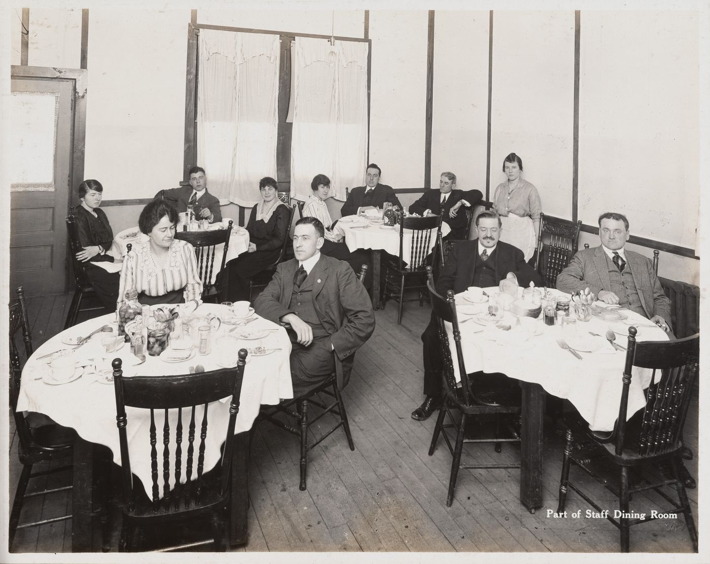 Interior view of staff dining room at the Energite Explosives Plant No. 3, the Shell Loading Plant, Renfrew, Ontario, Canada