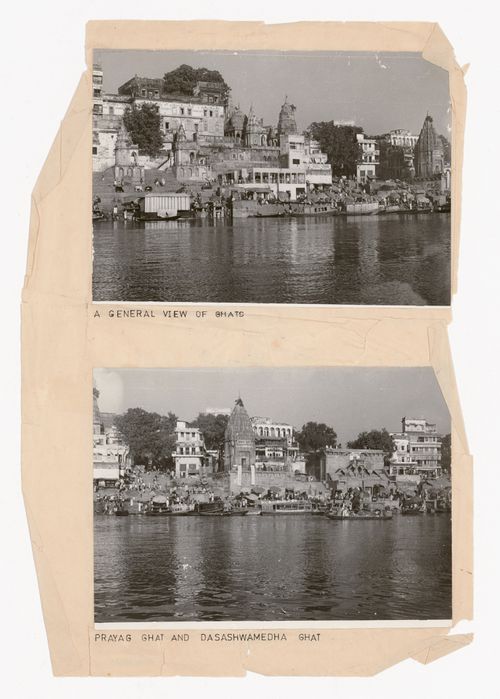 Views of ghats (steps) of the city of Varanasi (Banaras), India