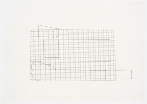 Floor plan inscribed in grid, Odawara Municipal Sports Complex, Odawara, Kanagawa, Japan