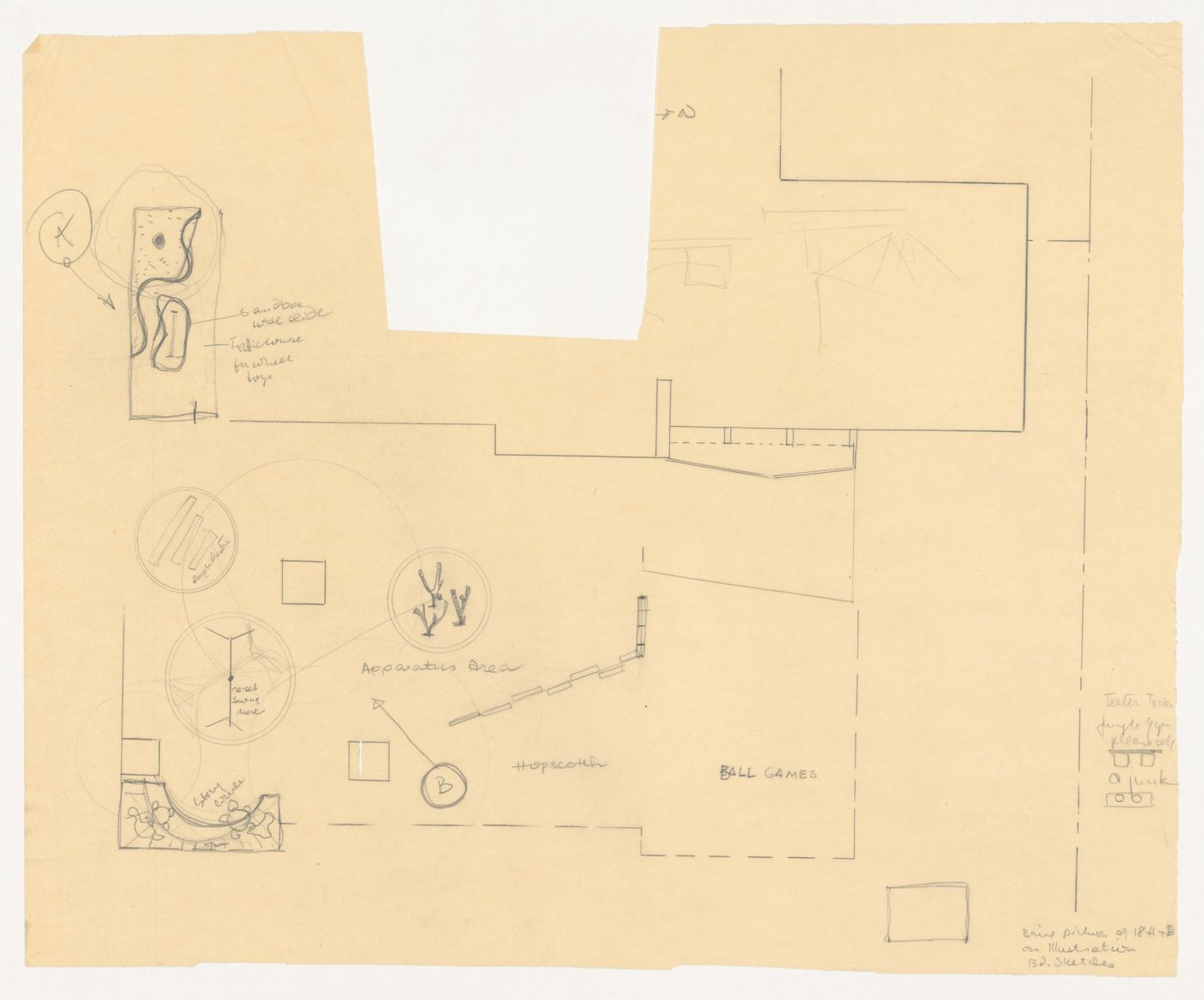 Plan with notes for Earl's Court Children's Home, St. Clair Gardens, Vancouver, British Columbia