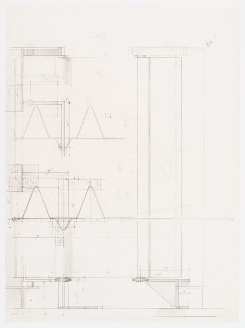 Detail of the iron door close to the chimney for Casa Frea, Milan, Italy