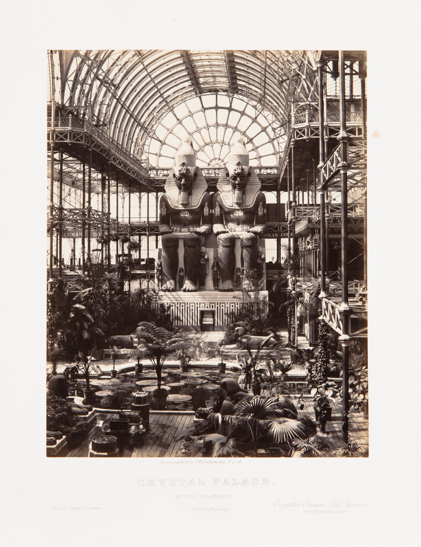 View of North Transept showing Aboo-Simbul figures, Crystal Palace, London, England