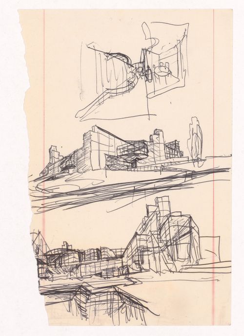 Sketch perspectives for Casa Marques Pinto, Porto, Portugal