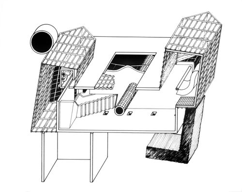 The Nofamily House - Illustrationdrawing - Axonometric