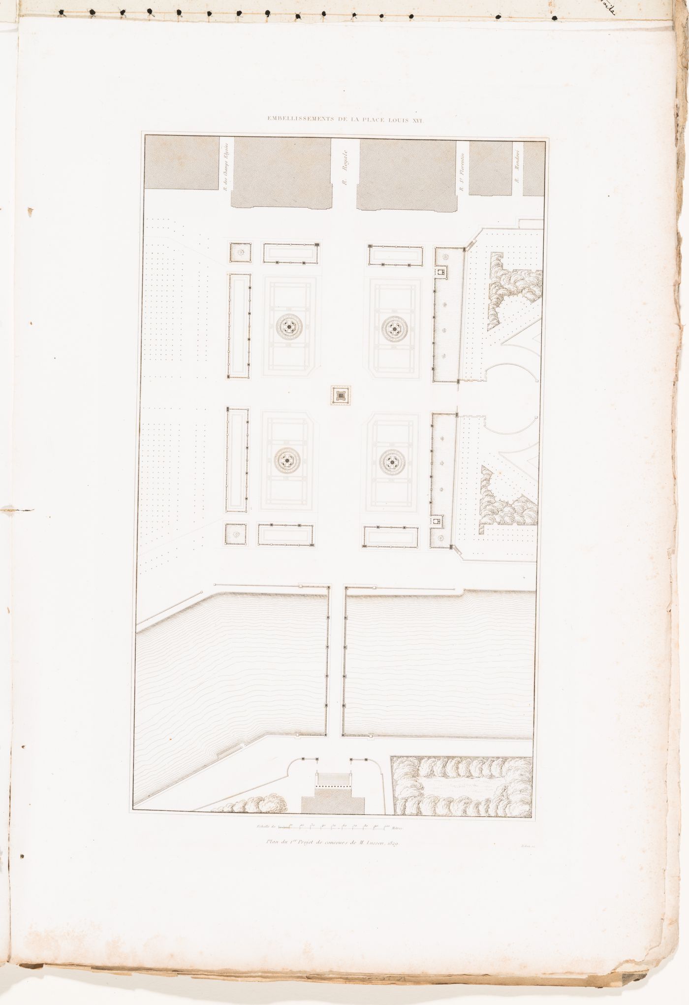 Plan for a competition project by Lusson for place Louis XVI
