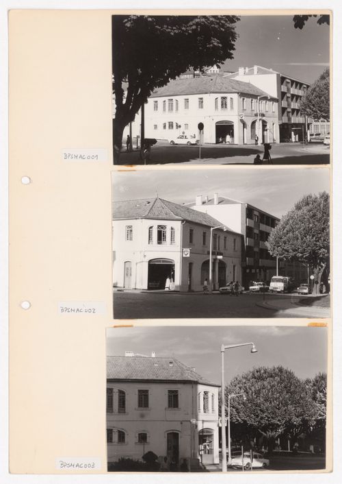 Exterior views of proposed agência site on Avienda Visconde Guedes Teixeira for Banco Pinto & Sotto Mayor, agência e clube, Lamego, Portugal