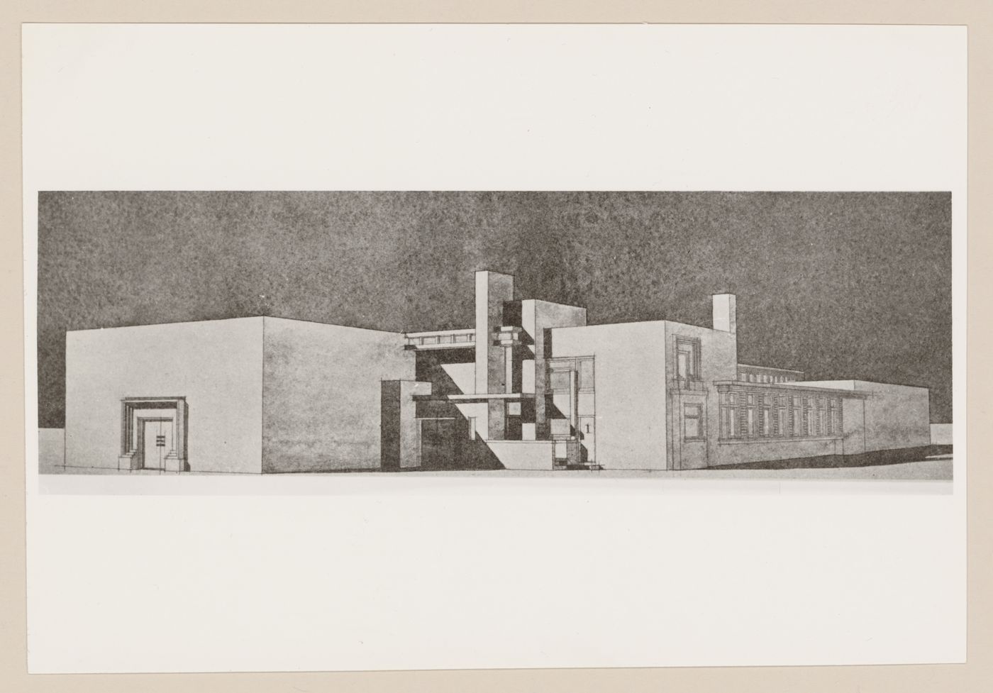 Photograph of a perspective drawing for a winery, Purmerend, Netherlands