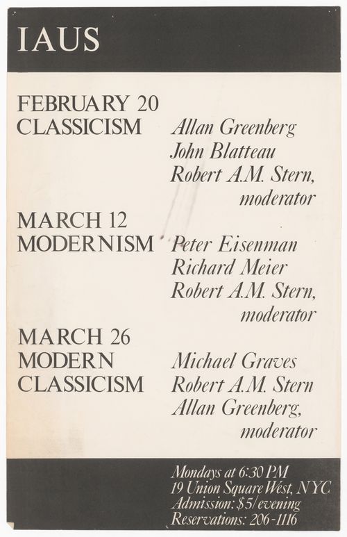 Poster advertising IAUS' educational programming