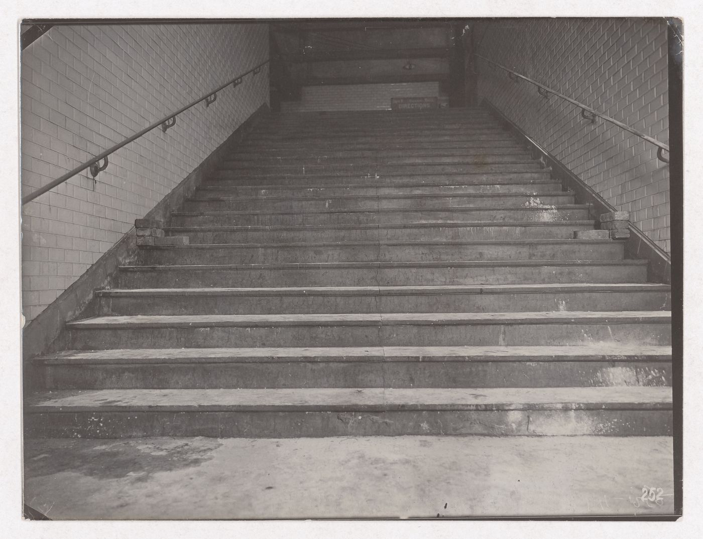 Construction of the Paris Metro, interior view of stairs, Paris, France