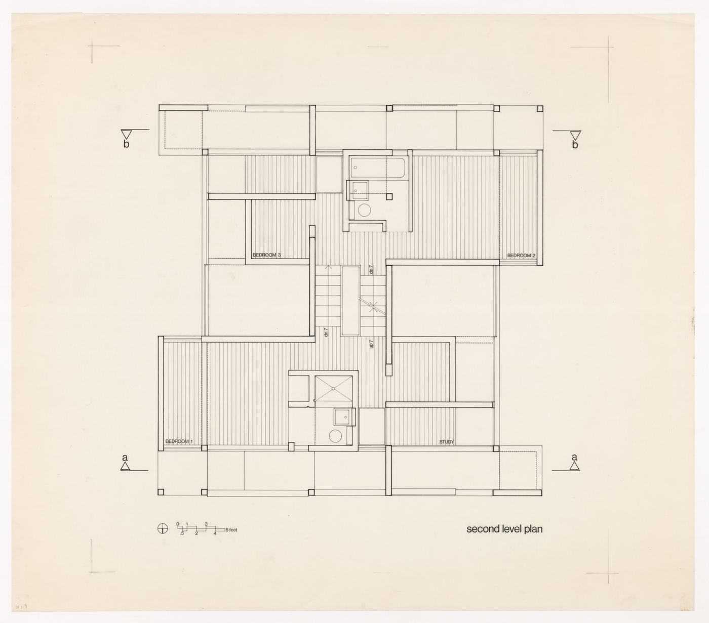 Second level plan for House IV, Falls Village, Connecticut