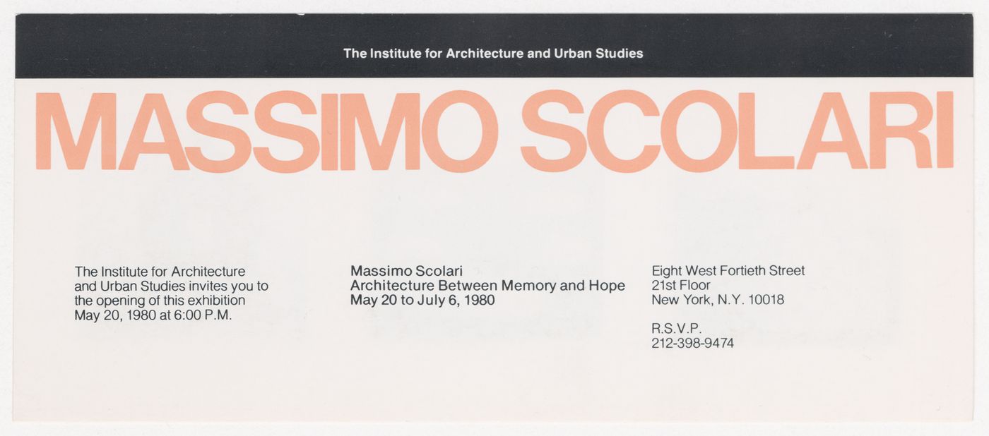 Flyer for Massimo Scolari exhibition