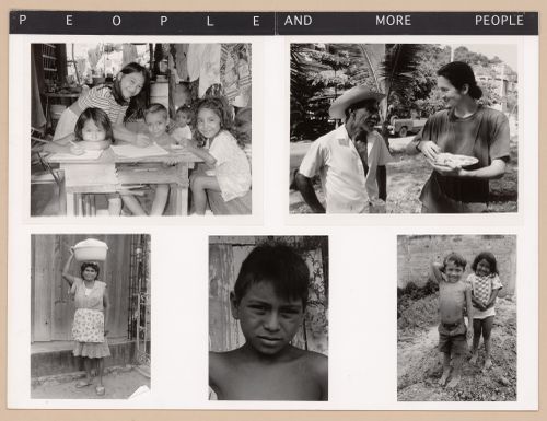 Presentation panel with photographs of the inhabitants of La Esperanza for the Urban Upgrading project La Esperanza, in Zihuatanejo, Mexico