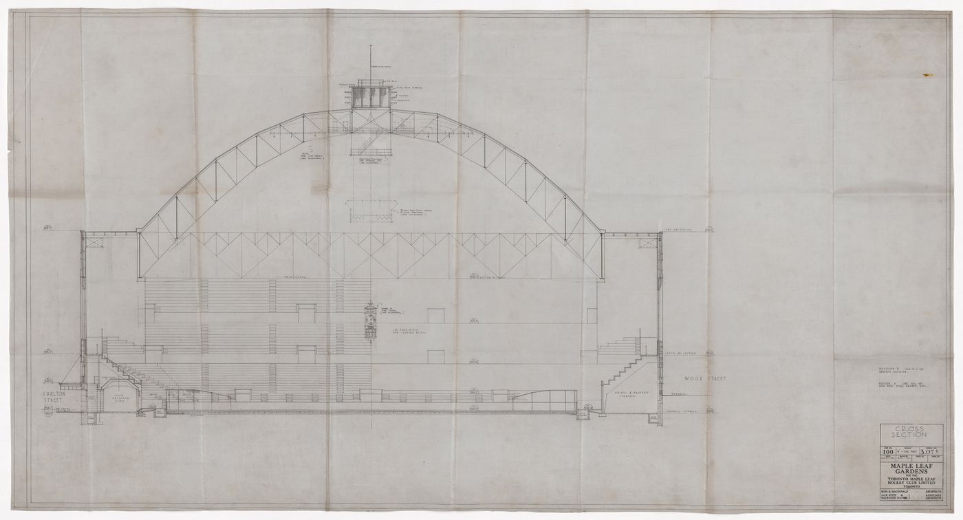 Cross section for Maple Leaf Gardens, Toronto