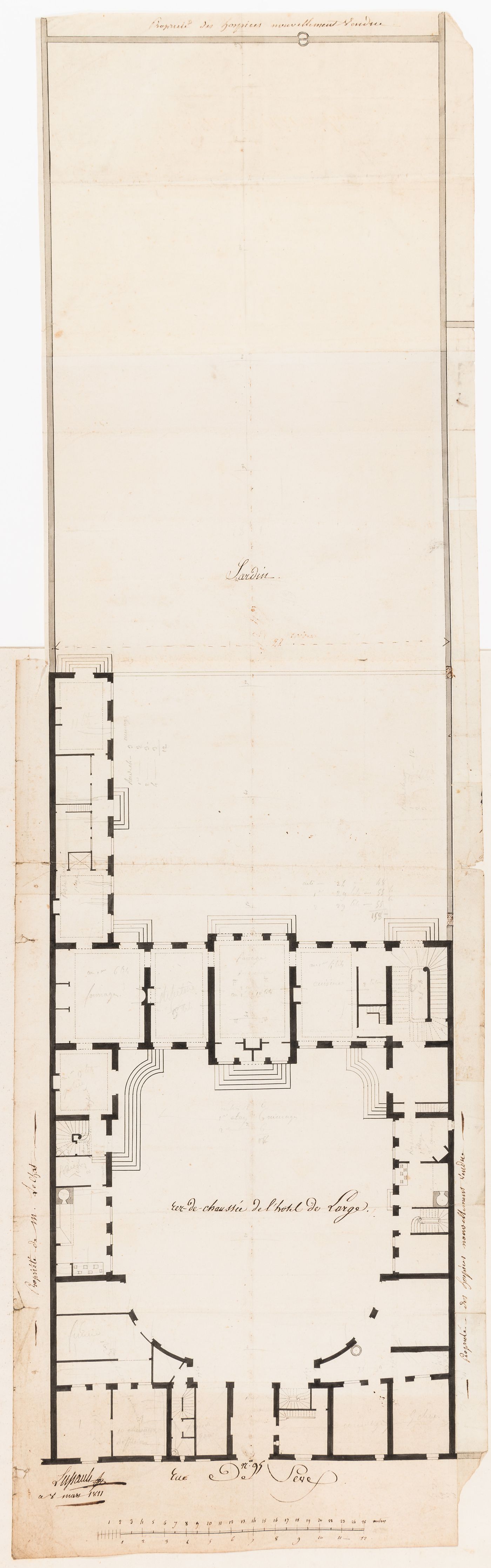 Hôtel de Lorge, Paris: Ground floor plan