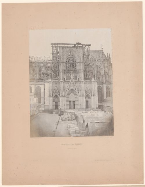 Exterior view of "Portail du Midi" under scaffolding, Cologne Cathedral, Cologne, Germany