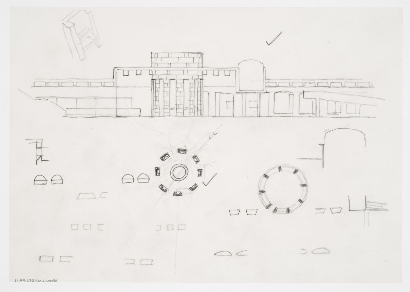 Staatsgalerie, Stuttgart, Germany: elevation, plans and details