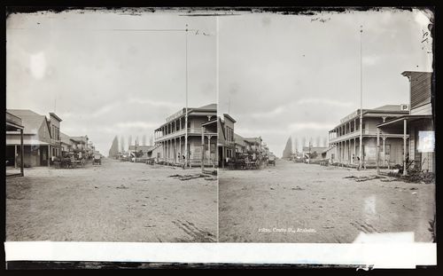 Stereograph of Center Street (now Lincoln Avenue), Anaheim, California, United States of America