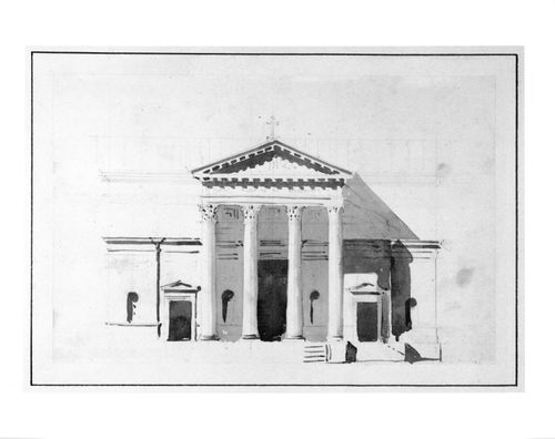 Elevation of the principal facade for Notre-Dame de Lorette, Paris