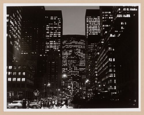 View of Park Avenue at night, New York City, New York