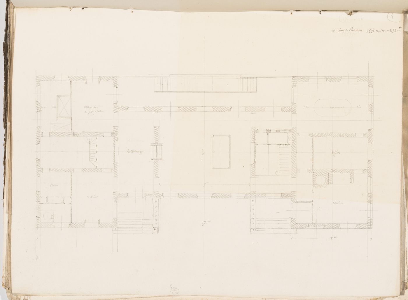 Project no. 4 for a country house for comte Treilhard: Ground floor plan