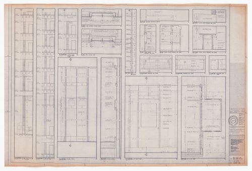 Construction mail chute and mail room details for The Robert Simpson Company Limited Downtown Store, Office Tower and Additions, Toronto