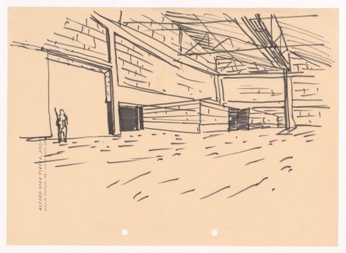 Sketch perspective for Armazém de algodão, Matosinhos, Portugal