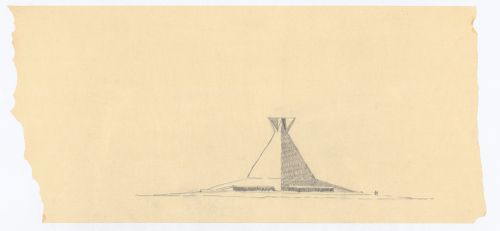 Sketched elevation, North Christian Church, Columbus, Indiana