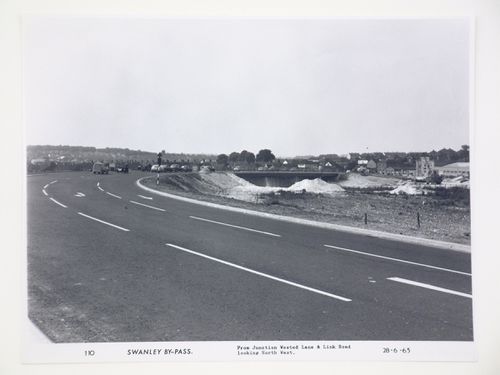 View from junction of Wested Lane and Link Road looking north-west, during construction of the Swanley Bypass, England