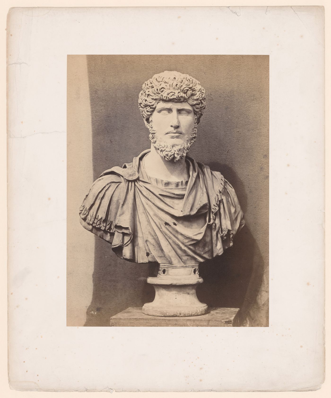 View of a Roman portrait bust from the British Museum